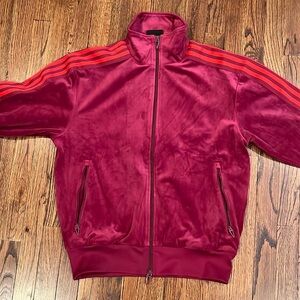 Adidas X IVY PARK Crossover Velvet Sports Long Sleeves Jacket - Cherry Red